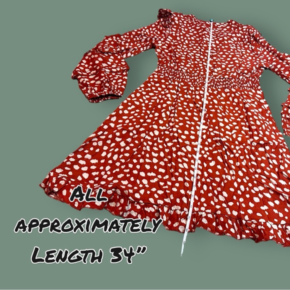 🎉HP🎉 NWT MS. SPARKLiNG Red and White Polka Dot Mini Ruffle Dress. Various Sizes - Picture 7 of 14